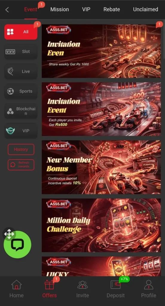 A555 VIP Game Pakistan – 777 Slots, Tiger Slots & Real Earning App | Download APK 2026 screenshot 2