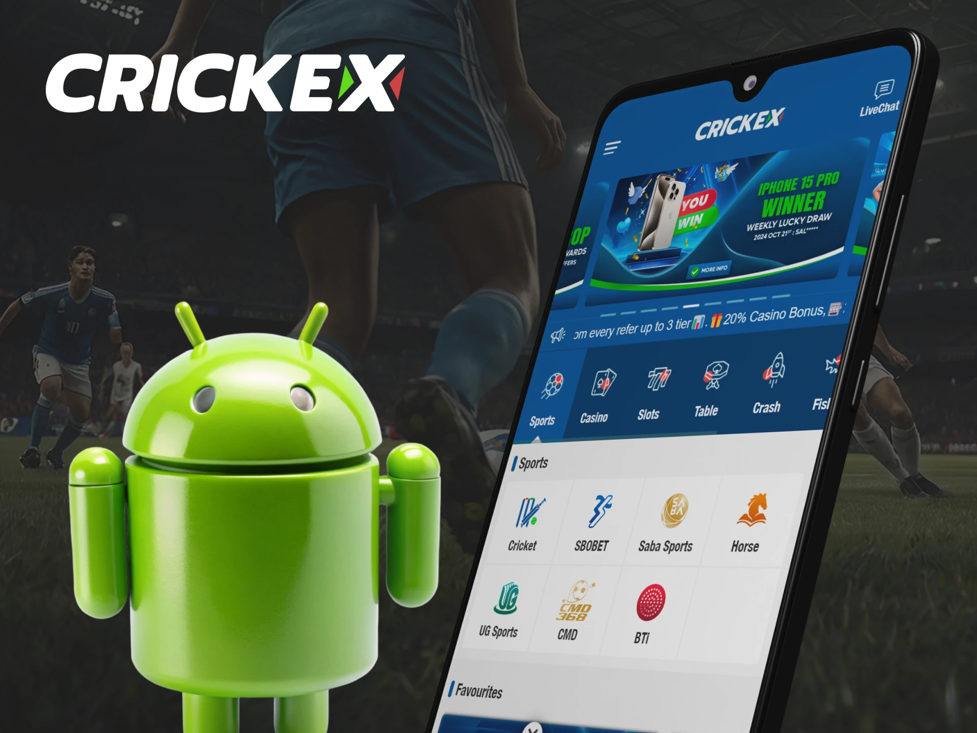 Crickex APK Pakistan – Cricket Betting Exchange & Online Casino | Download 2026 screenshot